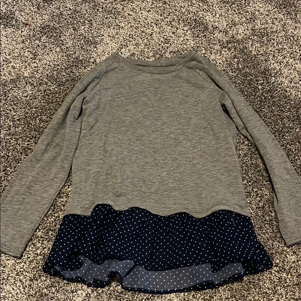 OshKosh B'gosh Gray and Navy Kids Long Sleeve Top